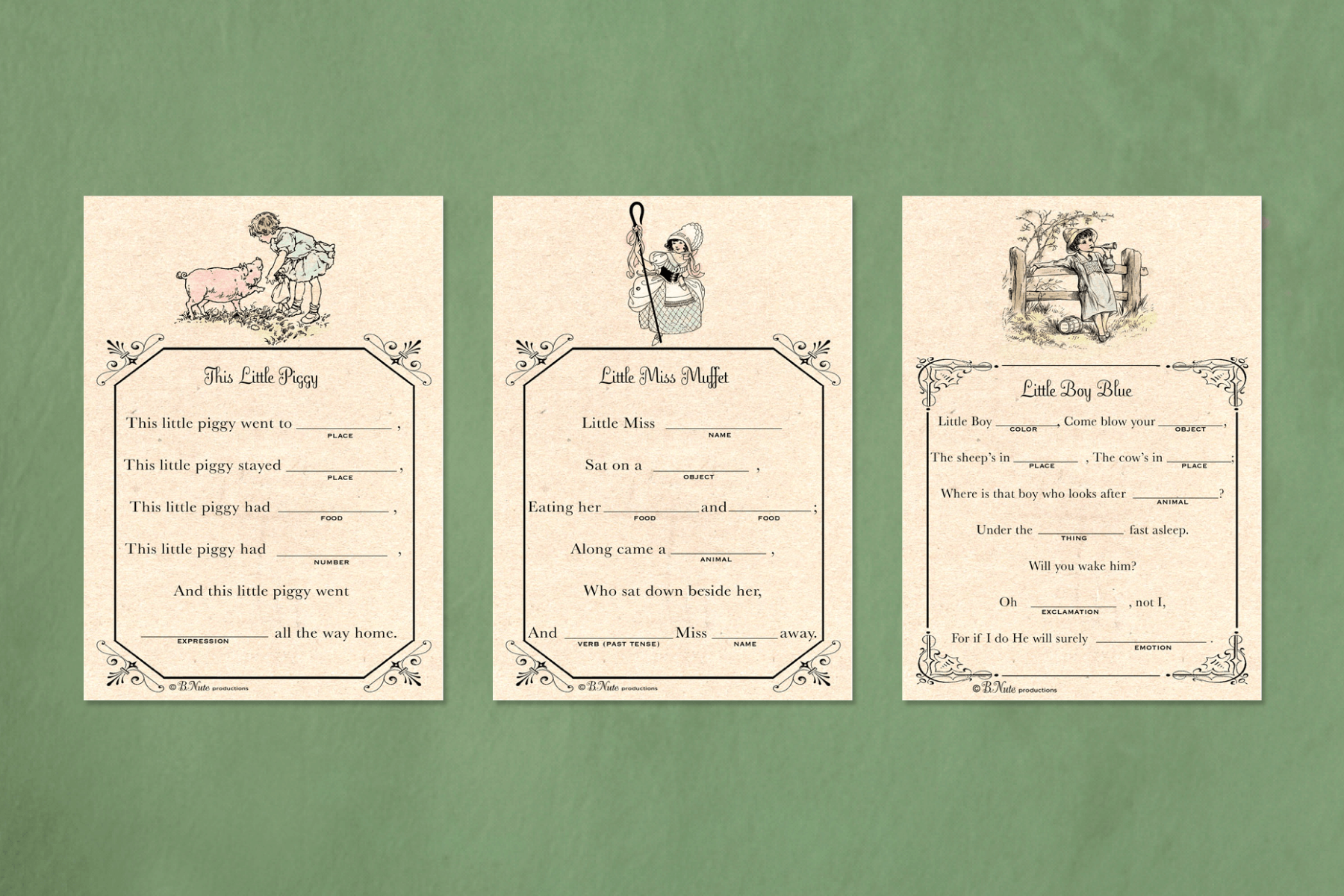 A Mad lib-style baby shower game.