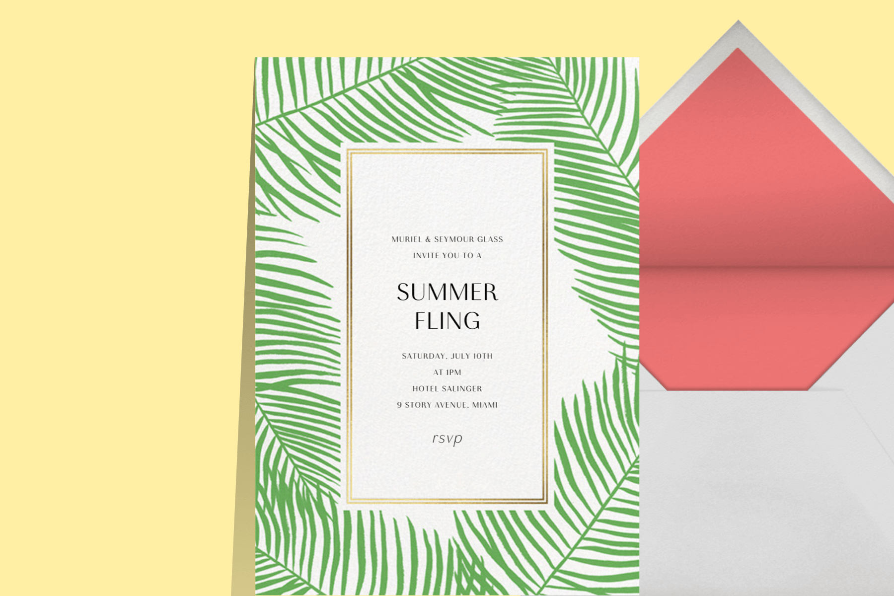 palm leaves see you on the roof memorial day celebration invitation